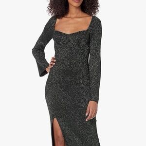 NWT Steve Madden |Ginette ribbed lurex midi sweater dress | Pine Green | Small